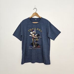 Thailand Muay Thai Graphic Tee Blue